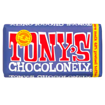 Tony's Chocolonely melk 42% pretzel toffee