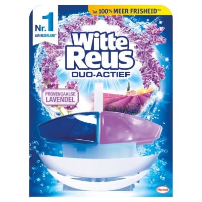 Witte reus duo-actief Provençaalse lavendel WC-reiniger + luchtverfrisser 50ml